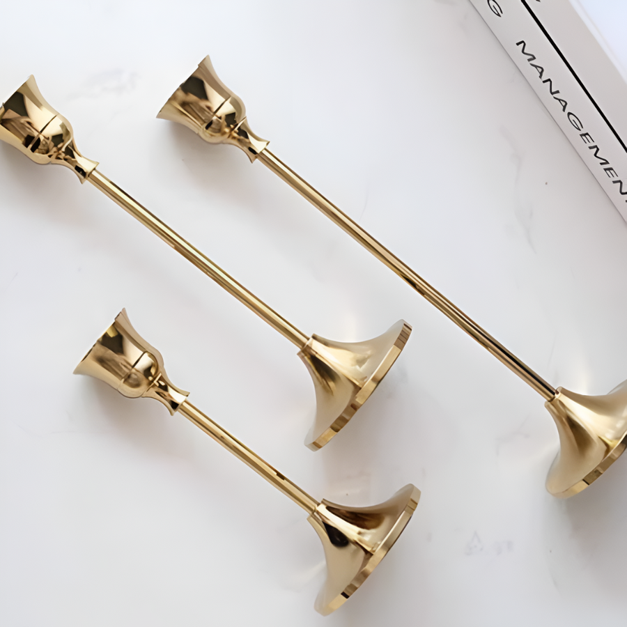 Vintage Candle Holder Set of 3-Home Decor > Candle Holders-casanuva-casanuva