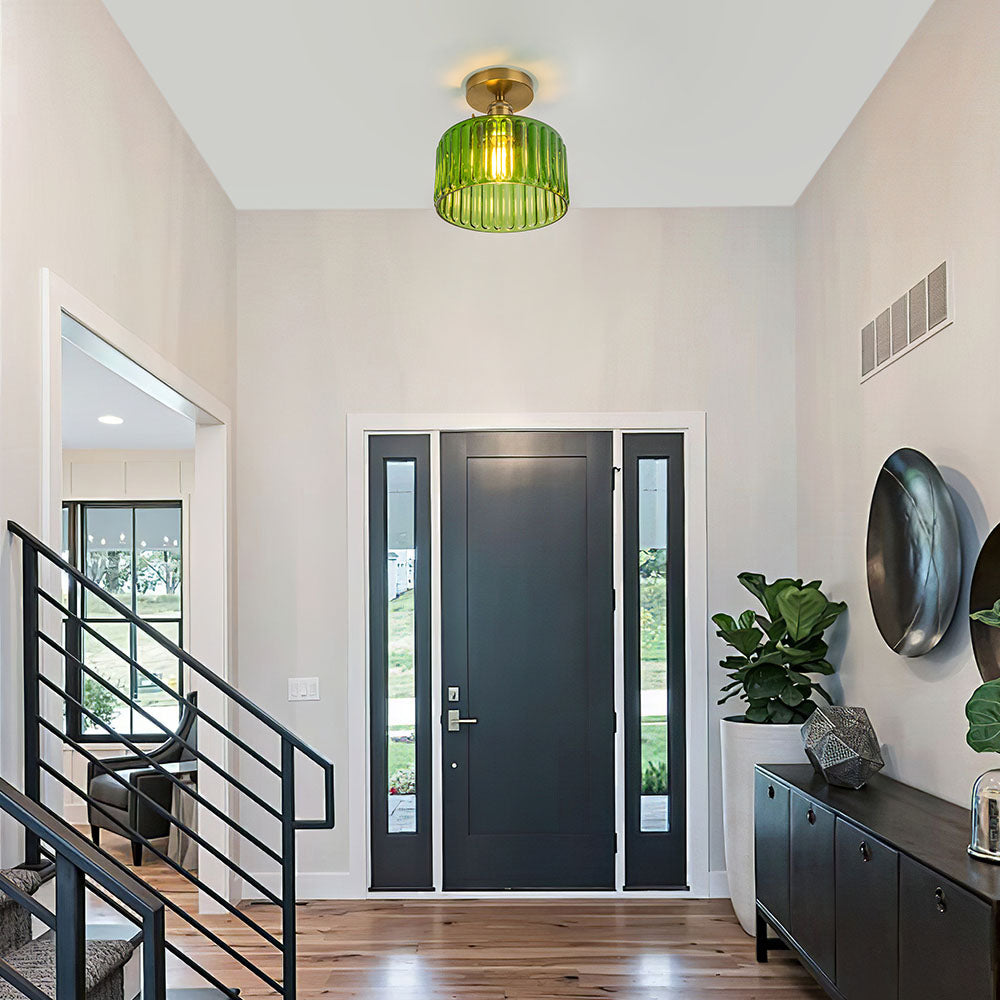 Vintage Green Glass Pendant Light-Lighting > Pendant Lights-casanuva-casanuva