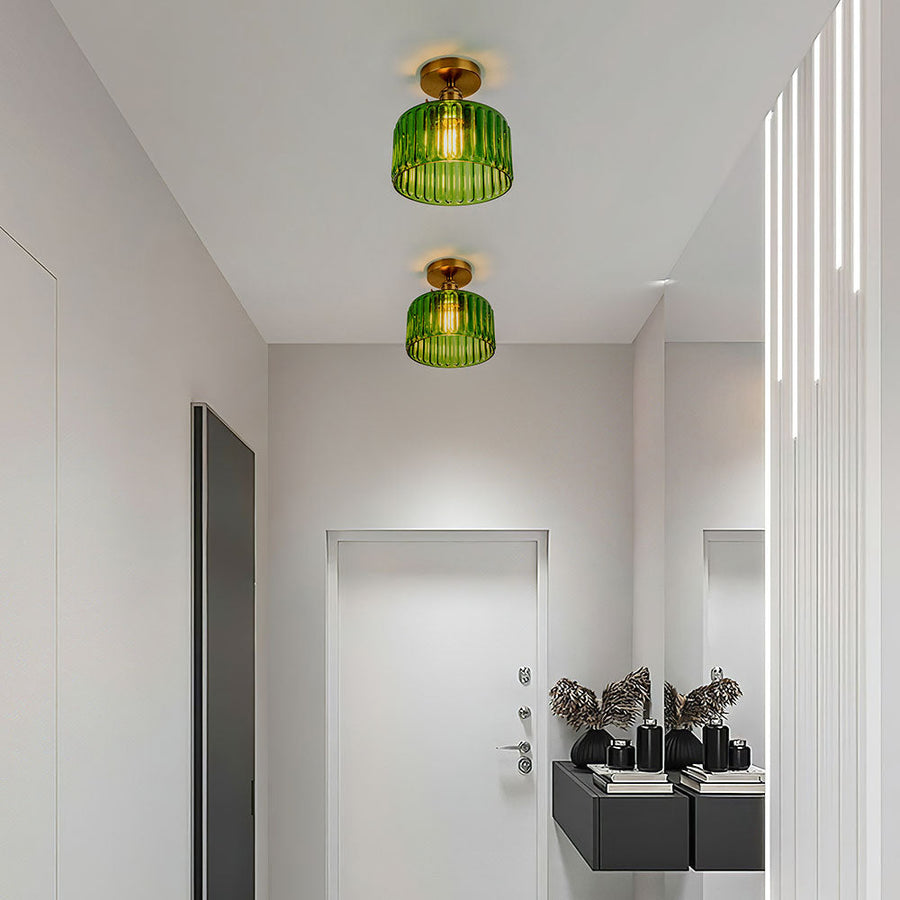 Vintage Green Glass Pendant Light-Lighting > Pendant Lights-casanuva-casanuva