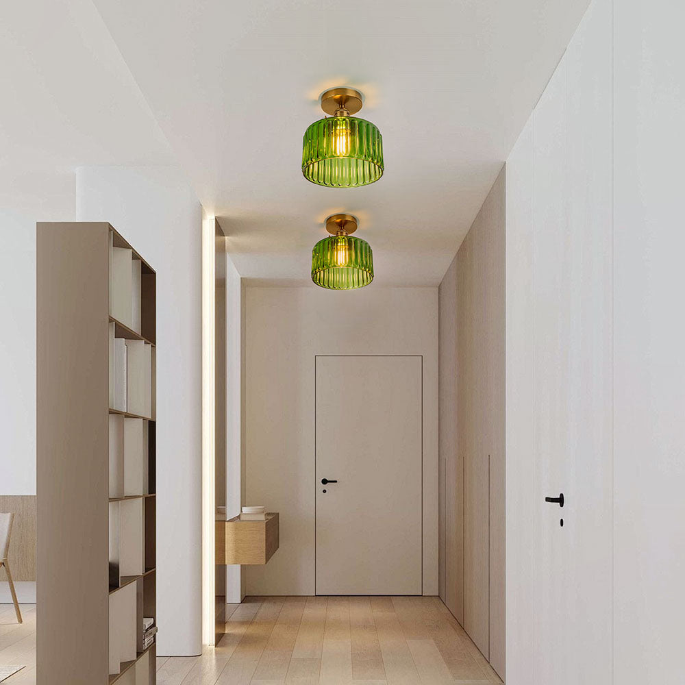 Vintage Green Glass Pendant Light-Lighting > Pendant Lights-casanuva-casanuva