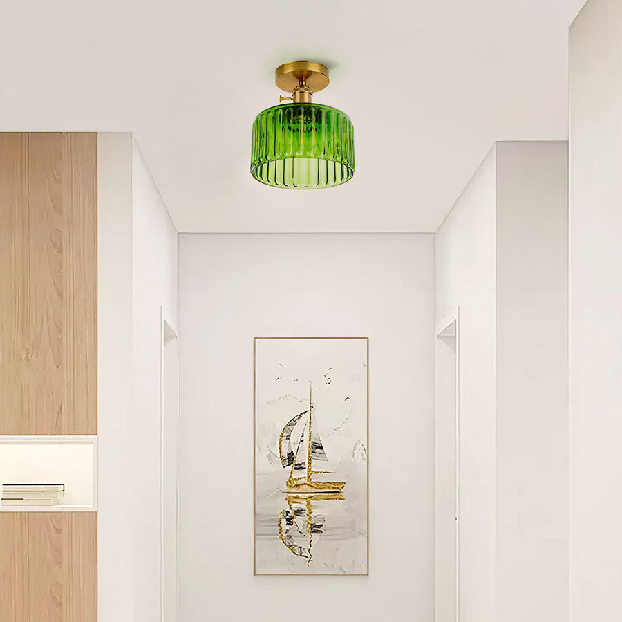 Vintage Green Glass Pendant Light-Lighting > Pendant Lights-casanuva-Green-D17.5*H19cm-1 Piece-casanuva