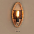 Vintage Hemp Rope Wall Sconce Lamp 1-Light Design-Lighting > Wall Lights-casanuva-casanuva