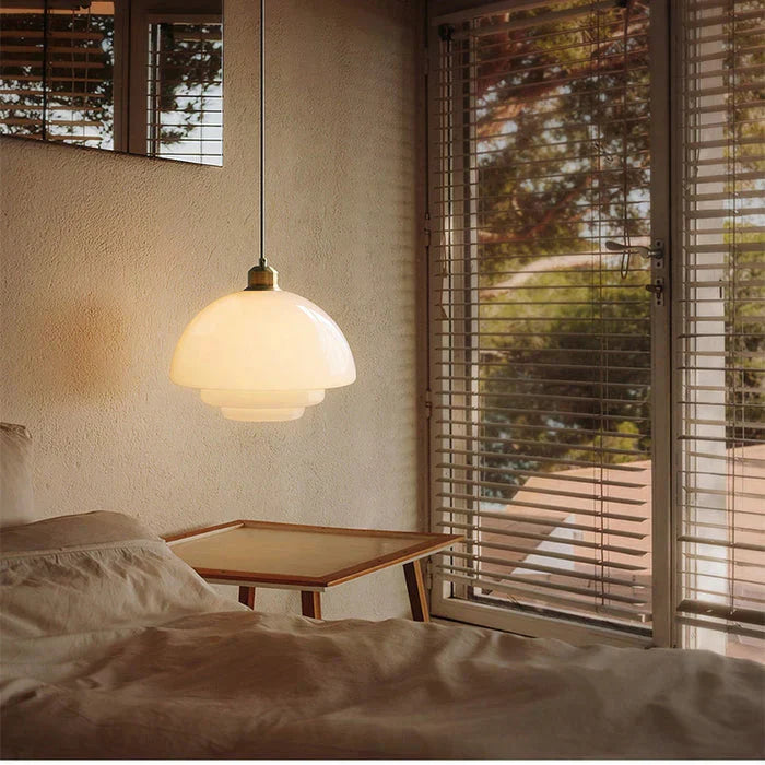 Vintage Milky Glass Pendant Light-Lighting > Pendant Lights-casanuva-Style B: 28cm x 19cm-casanuva