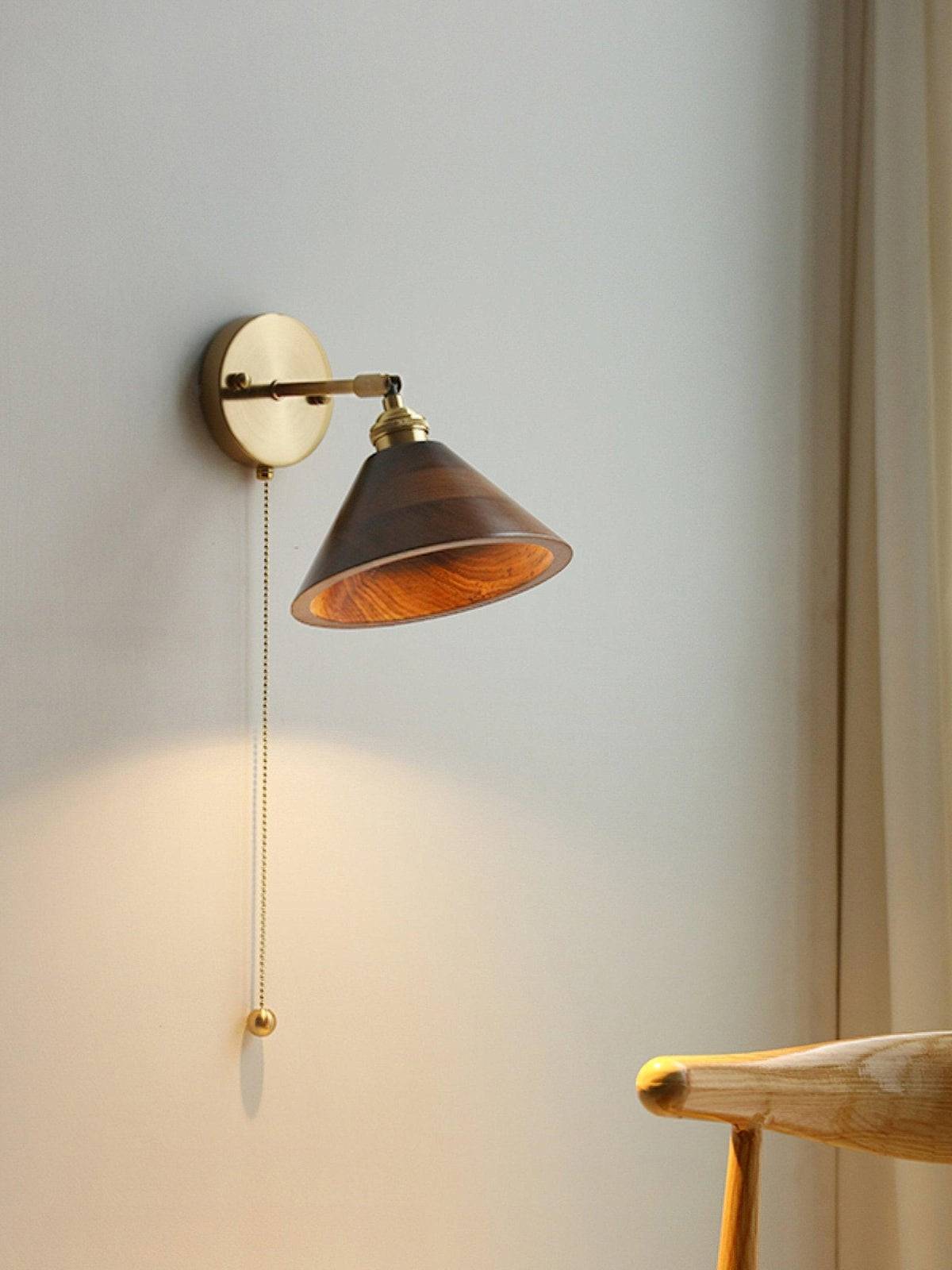 Vintage Wood Wall Lamp Fixture-Lighting > Wall Lights-casanuva-casanuva