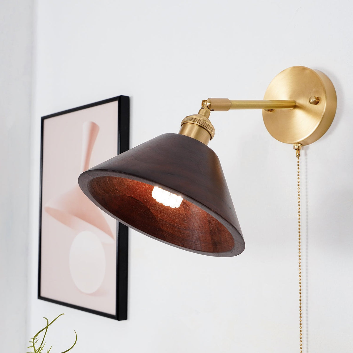Vintage Wood Wall Lamp Fixture-Lighting > Wall Lights-casanuva-casanuva