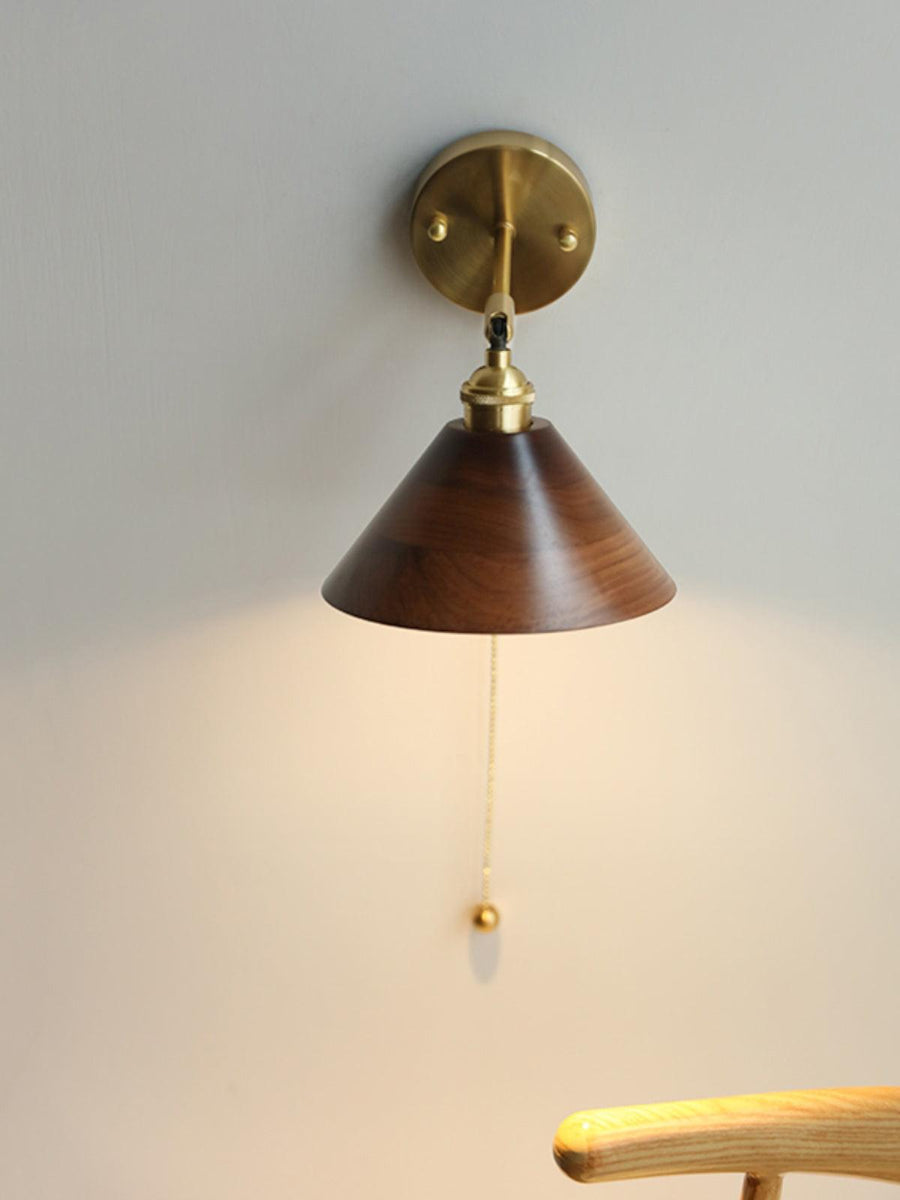 Vintage Wood Wall Lamp Fixture-Lighting > Wall Lights-casanuva-casanuva