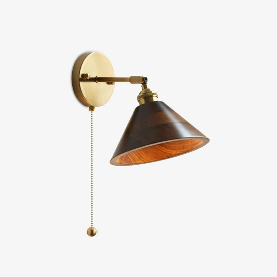 Vintage Wood Wall Lamp Fixture-Lighting > Wall Lights-casanuva-casanuva