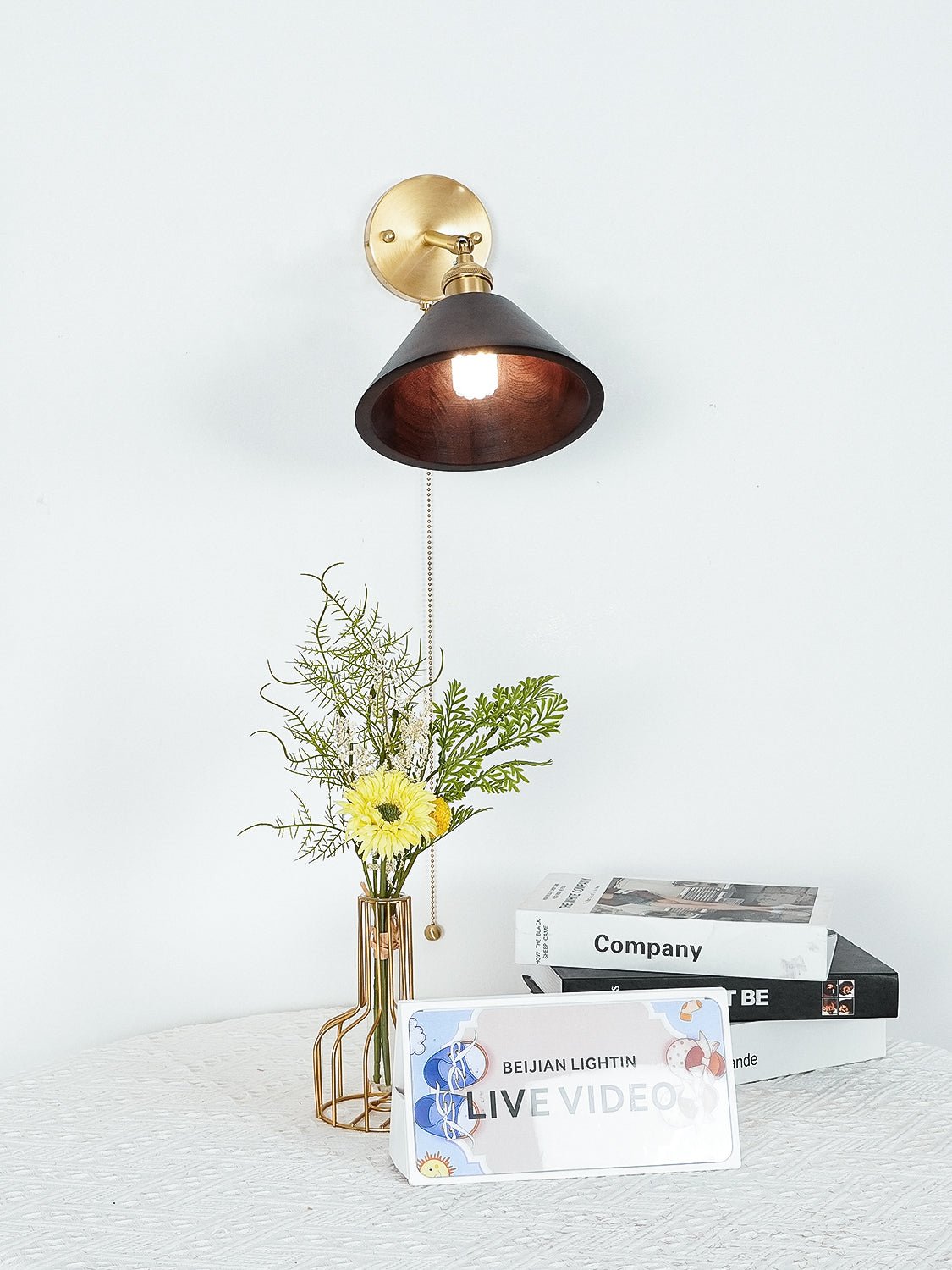 Vintage Wood Wall Lamp Fixture-Lighting > Wall Lights-casanuva-casanuva
