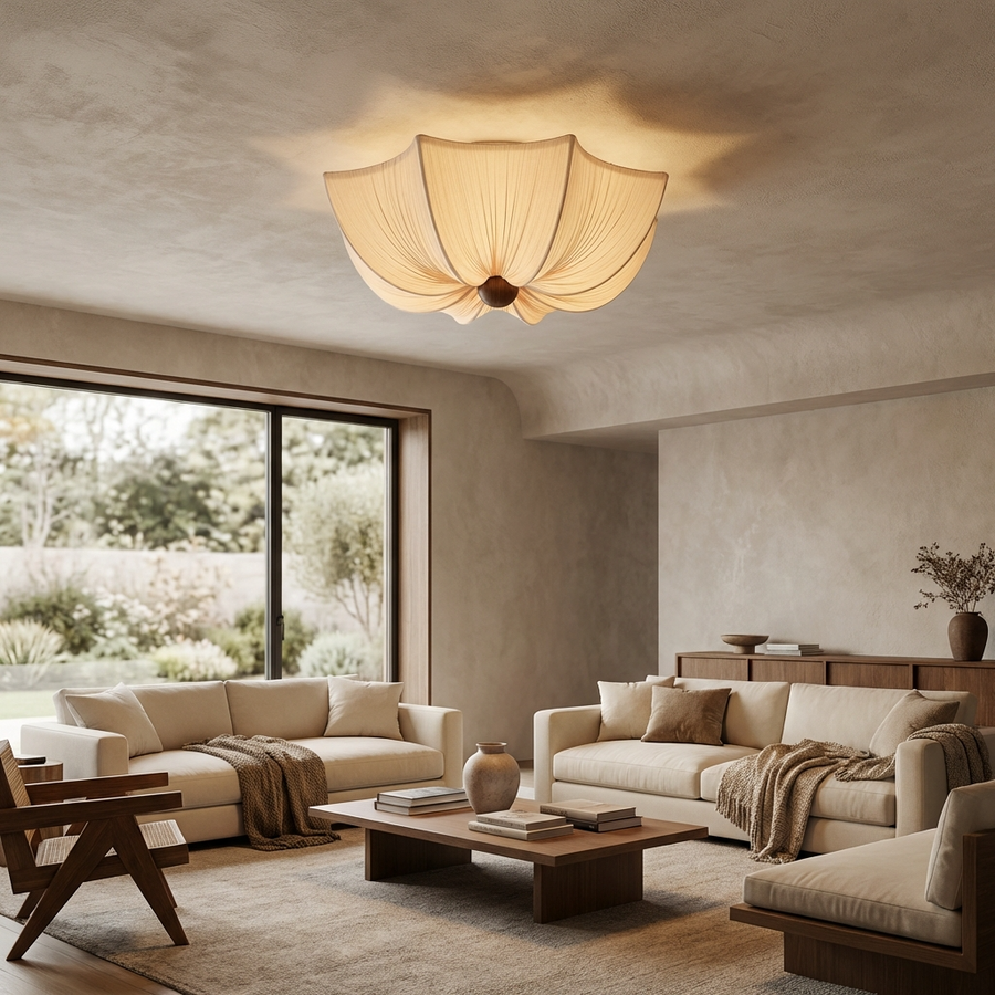 Wabi Sabi Fabric Ceiling Light-Lighting > Pendant Lights-casanuva-casanuva