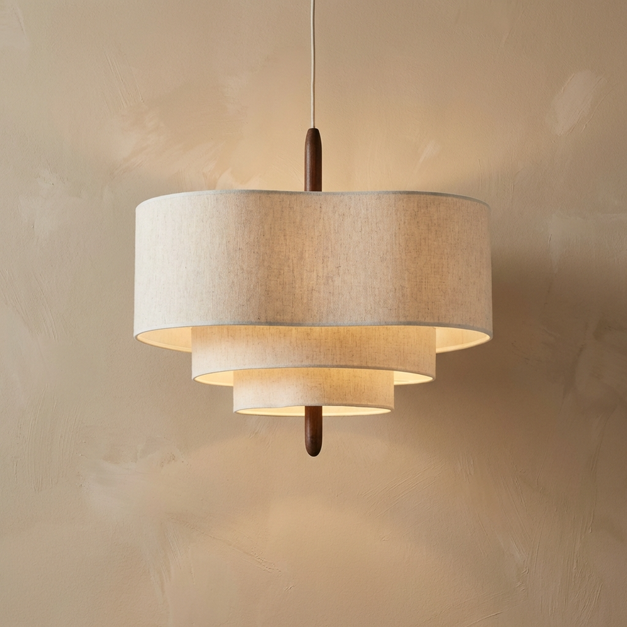 Wabi Sabi Fabric Chandelier-Lighting > Chandeliers & Pendant Lights-casanuva-45cm-Warm Light-casanuva