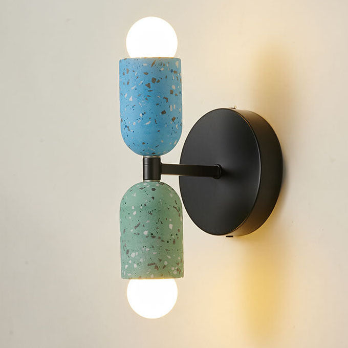 Wabi-Sabi Iron Cement 2-Light Wall Sconce Lamp-Lighting > Wall Lights-casanuva-casanuva