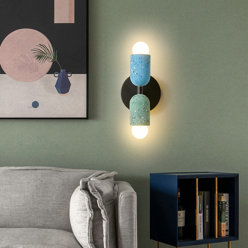 Wabi-Sabi Iron Cement 2-Light Wall Sconce Lamp-Lighting > Wall Lights-casanuva-casanuva