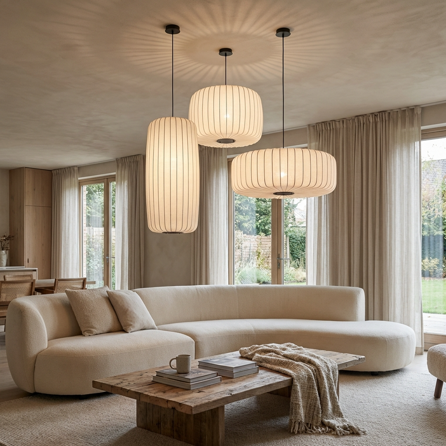 Wabi Sabi Silk Japanese Chandelier-Lighting > Chandeliers & Pendant Lights-casanuva-casanuva