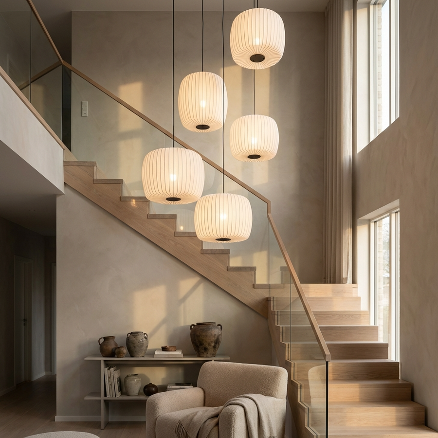 Wabi Sabi Silk Japanese Chandelier-Lighting > Chandeliers & Pendant Lights-casanuva-casanuva