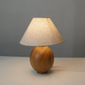 Wabi-sabi Vintage Solid Wood Table Lamp with Fabric Shade-Lighting > Table Lamps-casanuva-casanuva