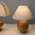 Wabi-sabi Vintage Solid Wood Table Lamp with Fabric Shade-Lighting > Table Lamps-casanuva-casanuva