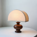 Wabi-sabi Vintage Solid Wood Table Lamp with Fabric Shade-Lighting > Table Lamps-casanuva-casanuva