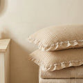 Waffle Weave Cotton Pillowcases with Ruffle Set of 2-Bedding & Bath > Pillowcases-casanuva-casanuva