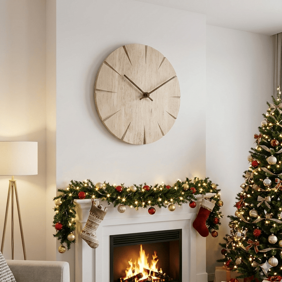 Wall Clock Solid Wood Pendulum Mechanism Elegant Design-Home Decor > Clocks-casanuva-casanuva