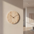Wall Clock Solid Wood Pendulum Mechanism Elegant Design-Home Decor > Clocks-casanuva-Natural Wood-casanuva