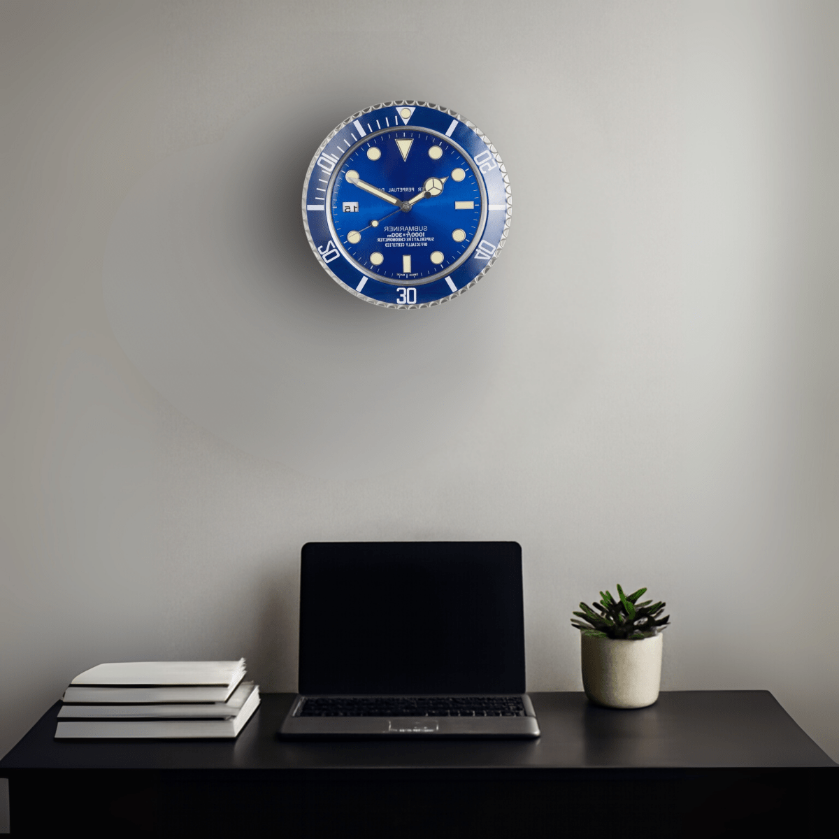 Wall Clock Stainless Steel Luminous Hands Silent Quartz Movement-Home Decor > Clocks-casanuva-casanuva