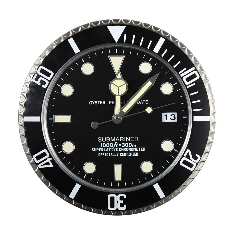 Wall Clock Stainless Steel Luminous Hands Silent Quartz Movement-Home Decor > Clocks-casanuva-Black-casanuva