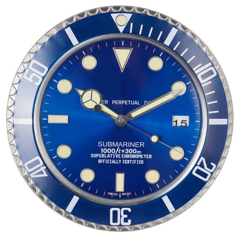 Wall Clock Stainless Steel Luminous Hands Silent Quartz Movement-Home Decor > Clocks-casanuva-Blue-casanuva