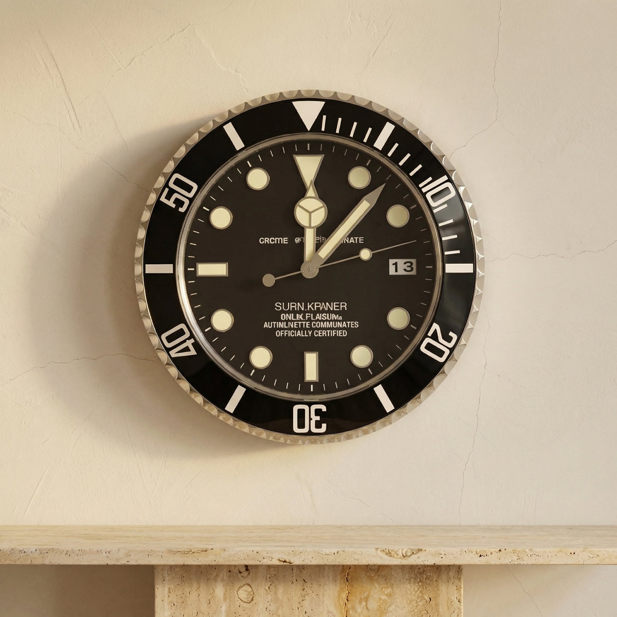 Wall Clock Stainless Steel Luminous Hands Silent Quartz Movement-Home Decor > Clocks-casanuva-casanuva