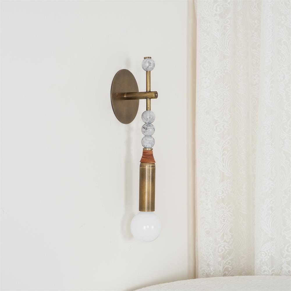 Wall Lamp LED Modern Design-Lighting > Wall Lights-casanuva-15cmx11.5cmx48cm-Brass+White marble-casanuva