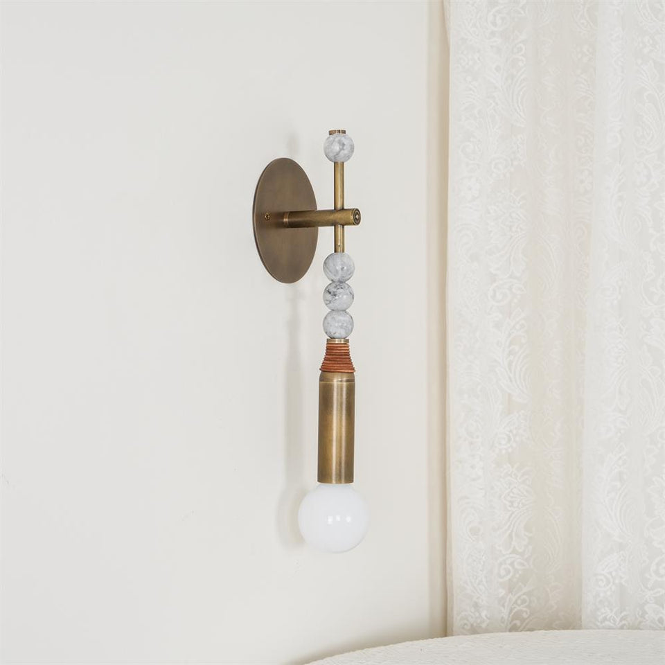Wall Lamp LED Modern Design-Lighting > Wall Lights-casanuva-15cmx11.5cmx48cm-Brass+White marble-casanuva