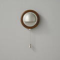 Wall Lamp Signal Design-Lighting > Wall Lights-casanuva-12cmx6cmx12cm-Walnut color & Silver-Send 1 light fixture-casanuva