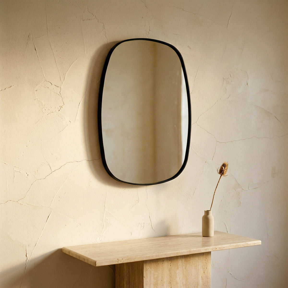 Wall Mirror Pebble Shape with Metal Frame-Home Decor > Decorative Accessories-casanuva-casanuva