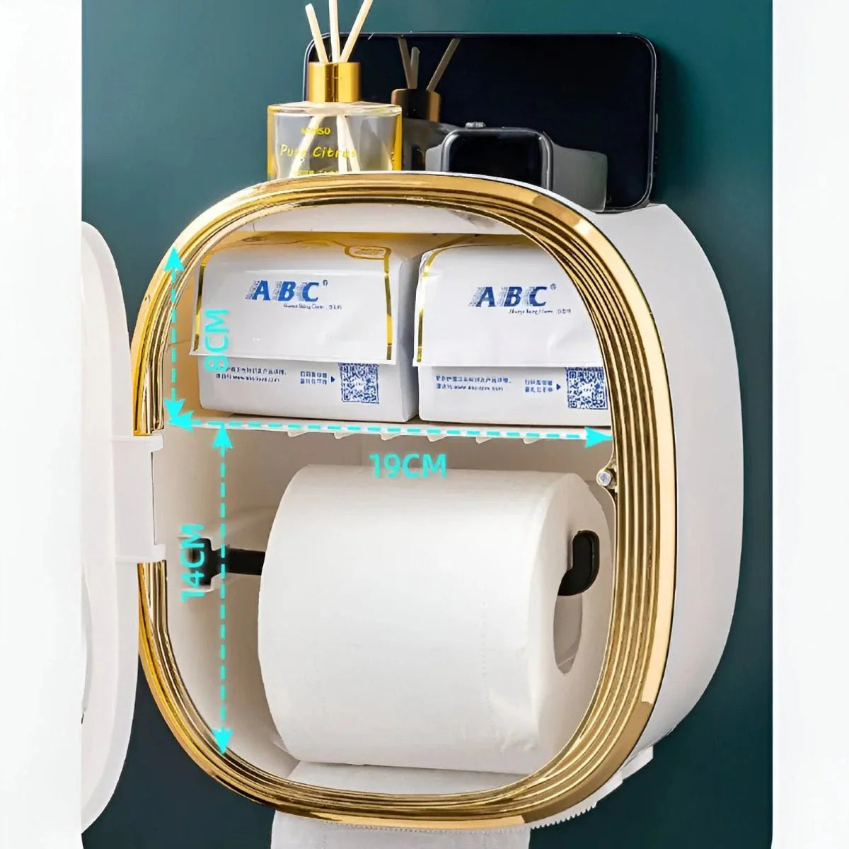 Wall Mounted Toilet Paper Holder with Shelf Storage-Bedding & Bath > Bathroom Accessories-casanuva-casanuva