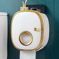 Wall Mounted Toilet Paper Holder with Shelf Storage-Bedding & Bath > Bathroom Accessories-casanuva-White Gold-casanuva