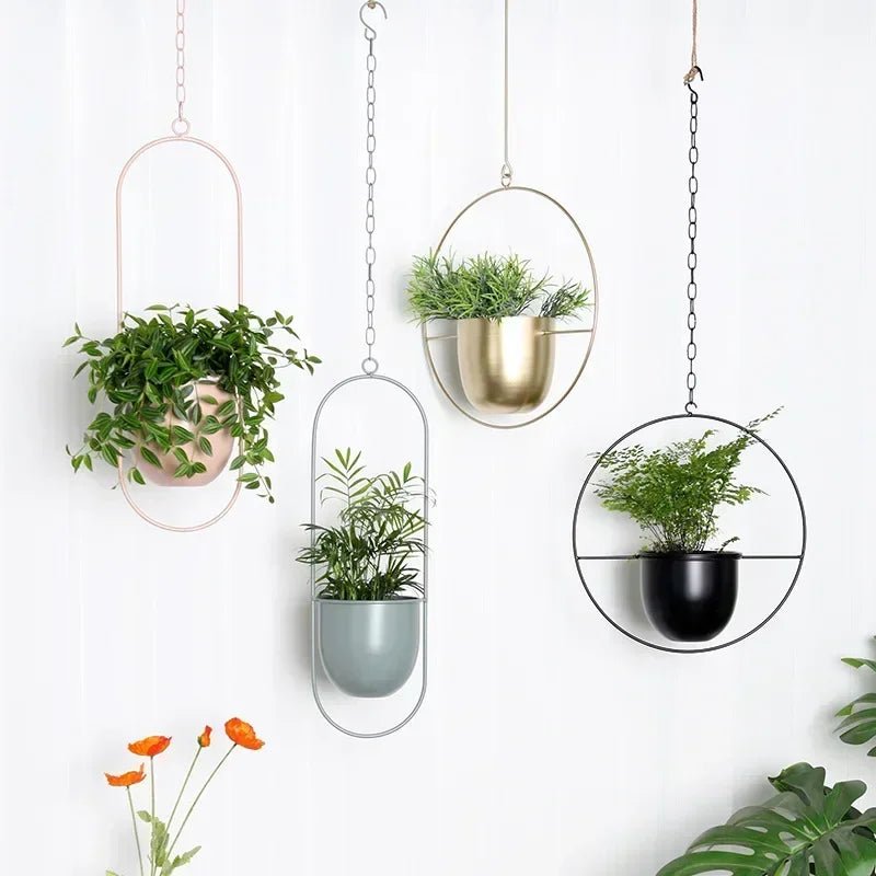Wall Plant Hanger with Adjustable Chain for Minimalist Interior Design-Home Decor > Decorative Accessories-casanuva-casanuva