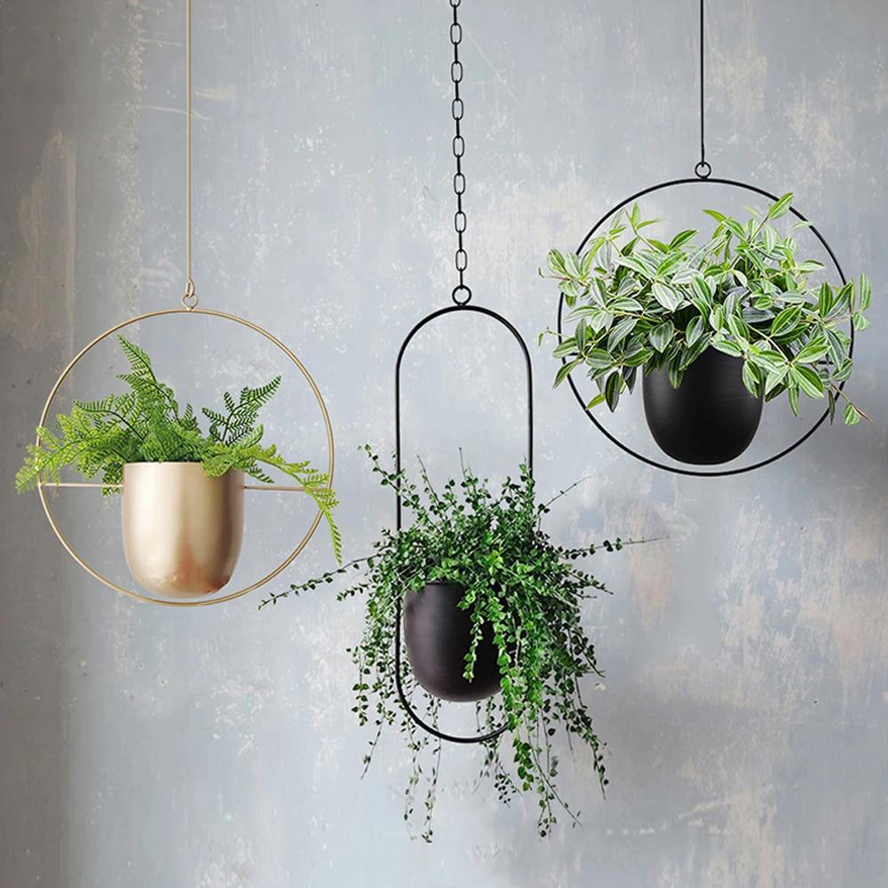 Wall Plant Hanger with Adjustable Chain for Minimalist Interior Design-Home Decor > Decorative Accessories-casanuva-casanuva