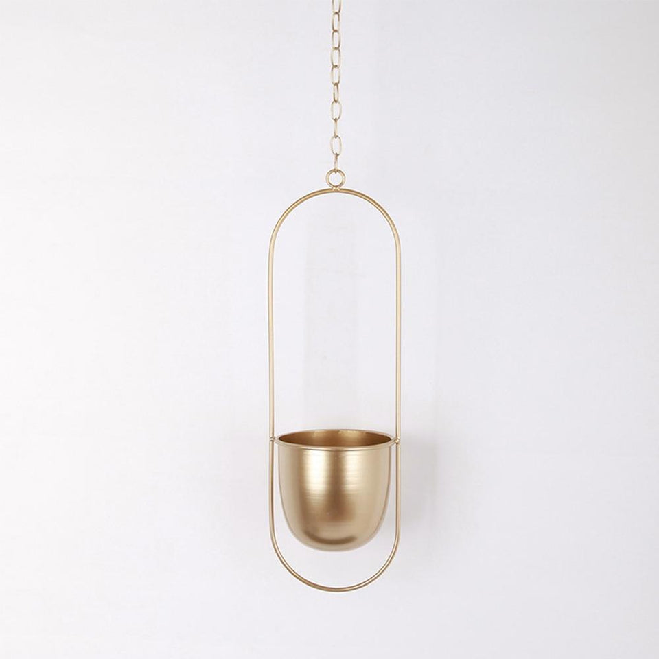 Wall Plant Hanger with Adjustable Chain for Minimalist Interior Design-Home Decor > Decorative Accessories-casanuva-Blush-Oval-casanuva