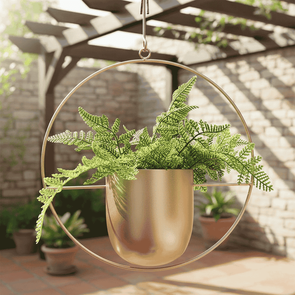 Wall Plant Hanger with Adjustable Chain for Minimalist Interior Design-Home Decor > Decorative Accessories-casanuva-Gold-Circle-casanuva
