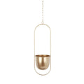 Wall Plant Hanger with Adjustable Chain for Minimalist Interior Design-Home Decor > Decorative Accessories-casanuva-Gold-Oval-casanuva