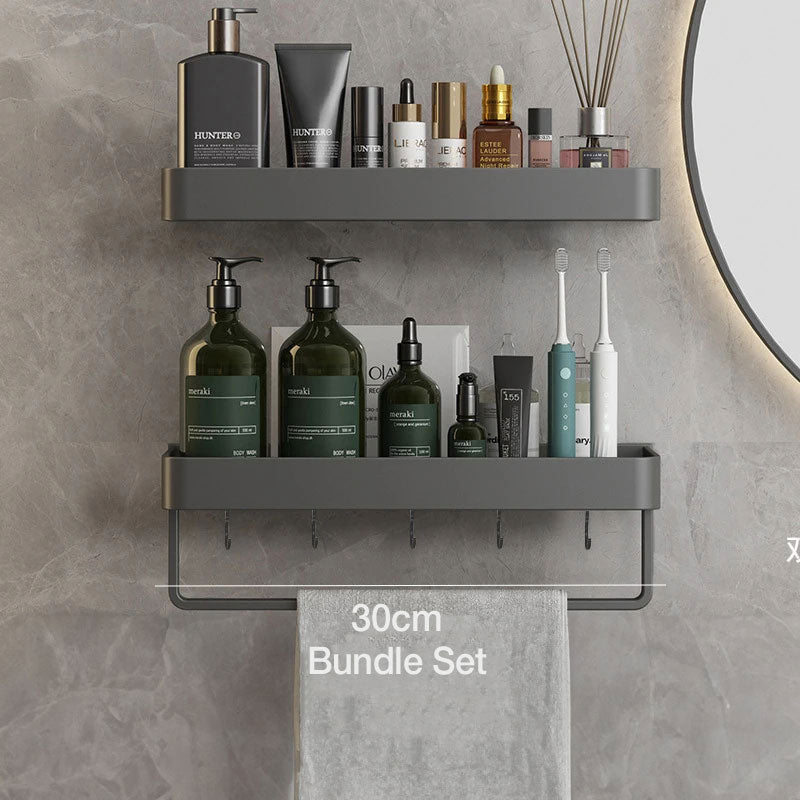 Wall Shelf for Organized Bathroom Storage-Bedding & Bath > Bathroom Accessories-casanuva-Bundle set - 30cm-casanuva