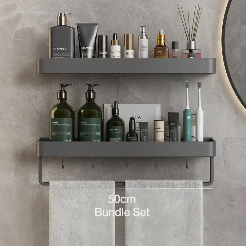 Wall Shelf for Organized Bathroom Storage-Bedding & Bath > Bathroom Accessories-casanuva-Bundle set - 50cm-casanuva