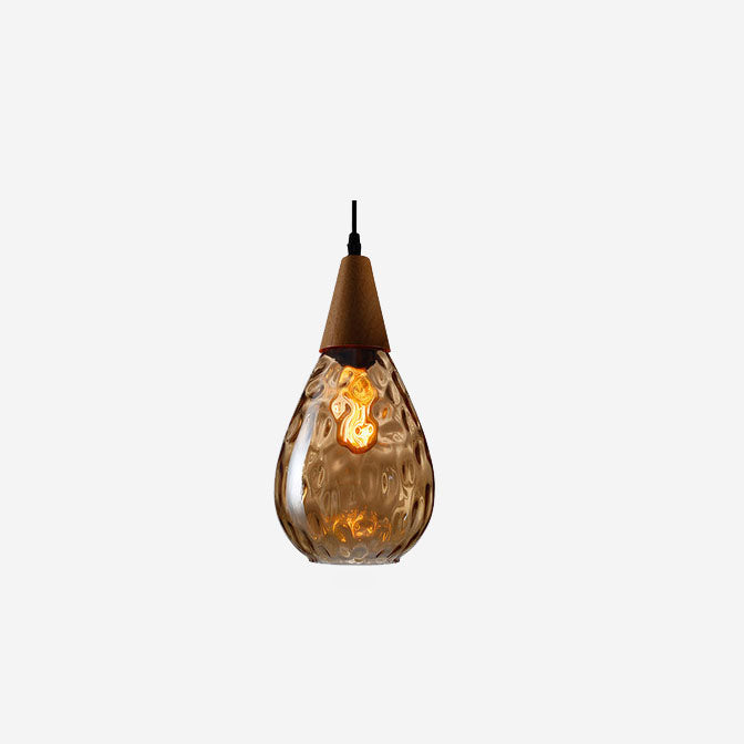 Water Ripple Glass Drop Pendant Light-Lighting > Pendant Lights-casanuva-Small-Amber-100V-120V-casanuva