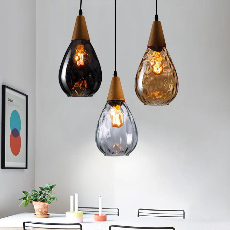 Water Ripple Glass Drop Pendant Light-Lighting > Pendant Lights-casanuva-Small-Amber-220V-240V-casanuva