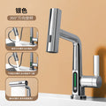Waterfall Faucet with Pull-Out Spray Head and Digital Temperature Display-Kitchen & Dining > Kitchen Faucets-casanuva-Chrome-casanuva