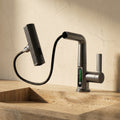Waterfall Faucet with Pull-Out Spray Head and Digital Temperature Display-Kitchen & Dining > Kitchen Faucets-casanuva-casanuva