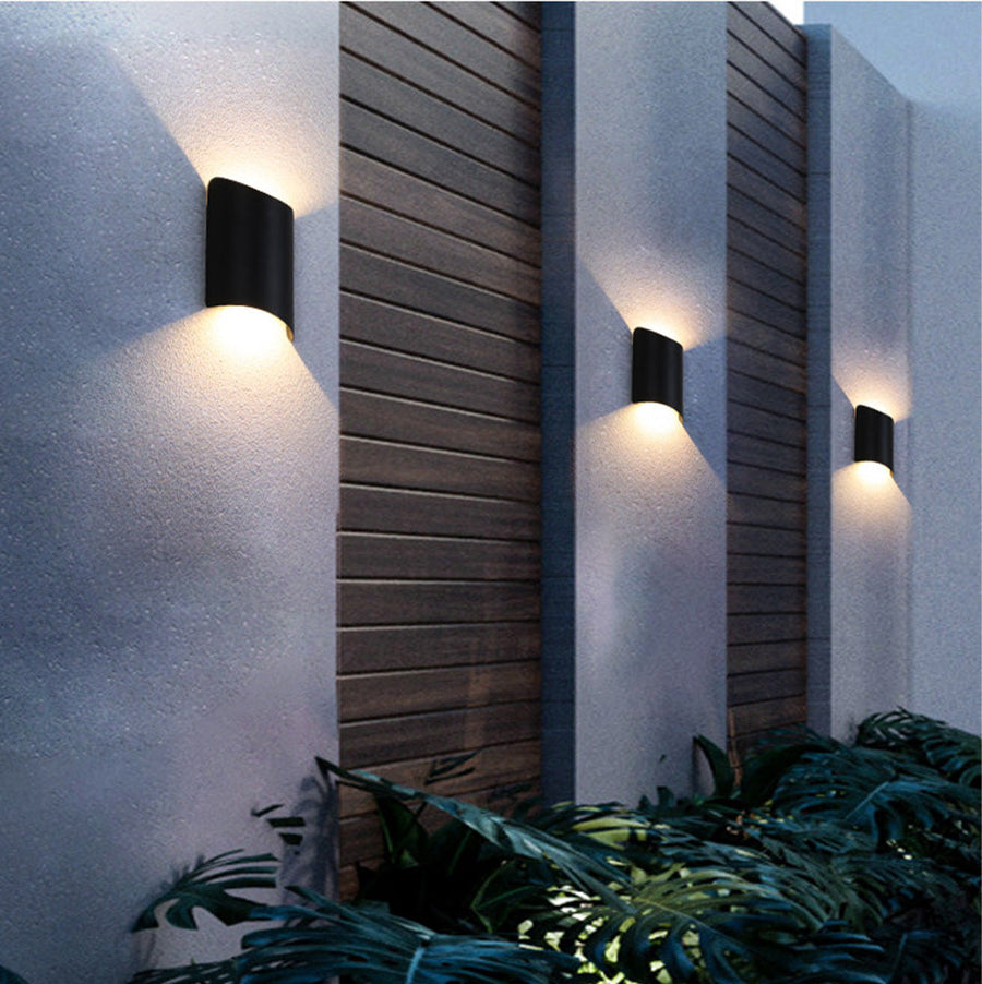 Waterproof Aluminum Black LED Outdoor Wall Light-Lighting > Outdoor Lighting-casanuva-Black-D12.5*H22.5cm-White Light-casanuva