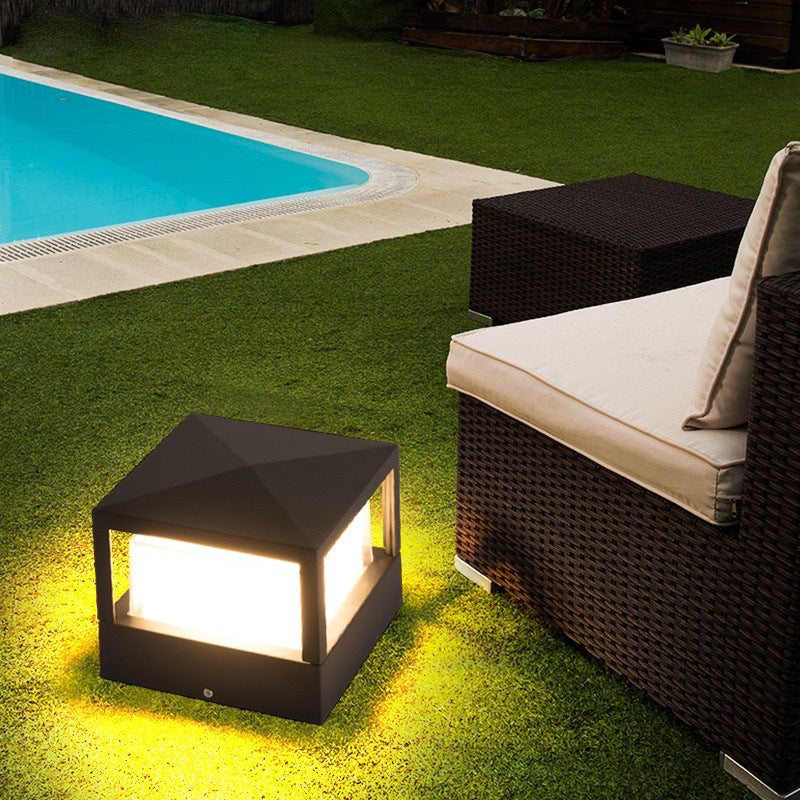 Waterproof Aluminum LED Outdoor Landscape Light-Lighting > Outdoor Lighting-casanuva-Small & 100V-120V-Warm Light (3000K)-Square - With Cover-casanuva