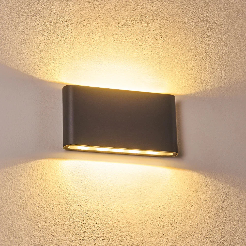 Waterproof Aluminum Outdoor Wall Light Up Down Design-Lighting > Outdoor Lighting-casanuva-Black-D18*H9cm-Warm Light-casanuva