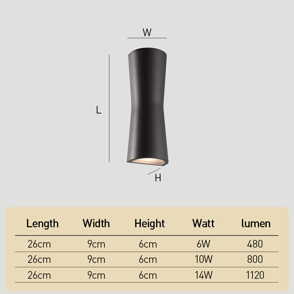 Waterproof LED Outdoor Up and Down Wall Light-Lighting > Outdoor Lighting-casanuva-casanuva
