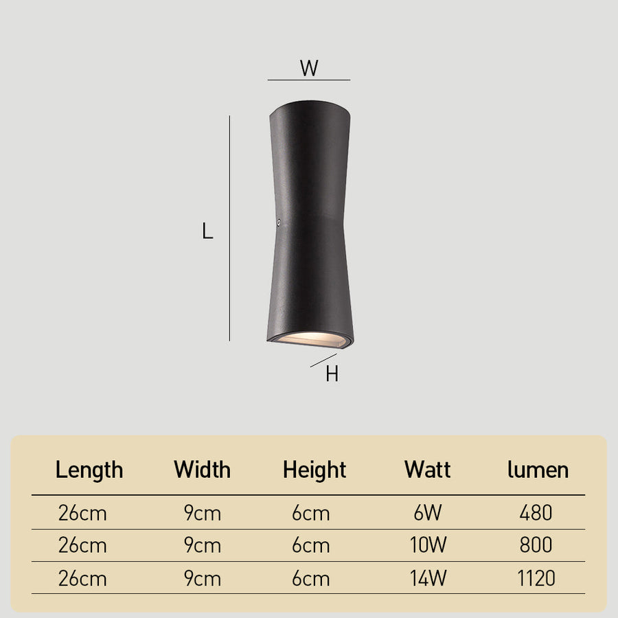 Waterproof LED Outdoor Up and Down Wall Light-Lighting > Outdoor Lighting-casanuva-casanuva
